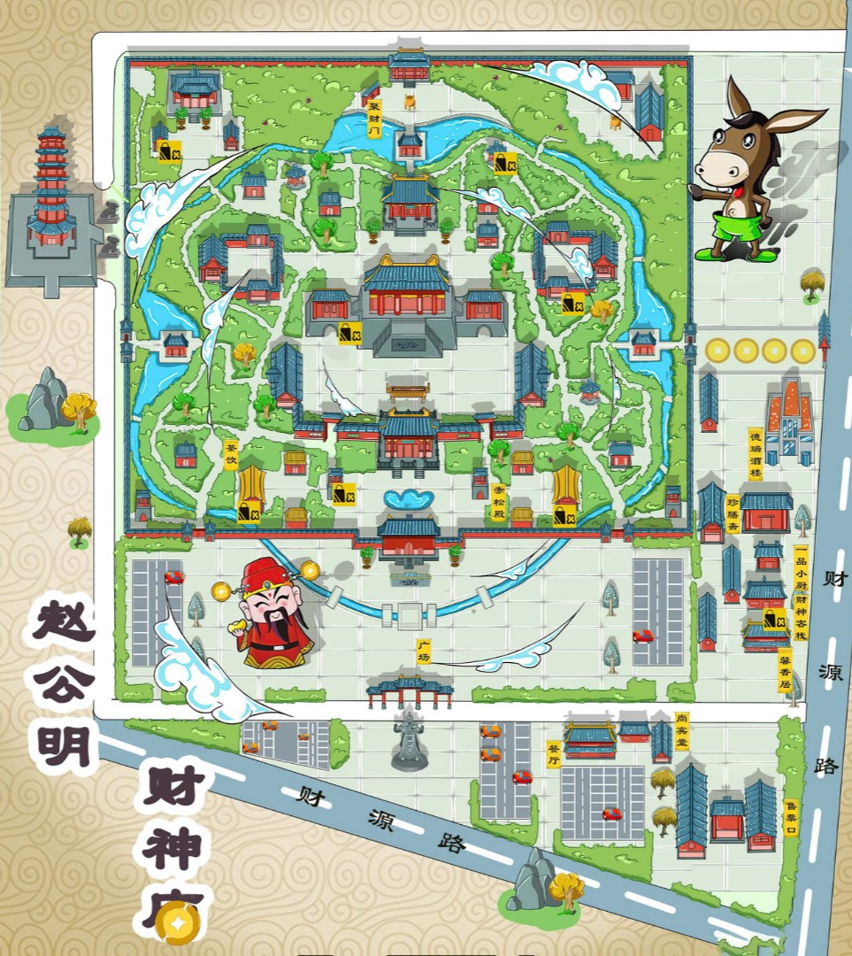 宜兴寺庙类手绘地图